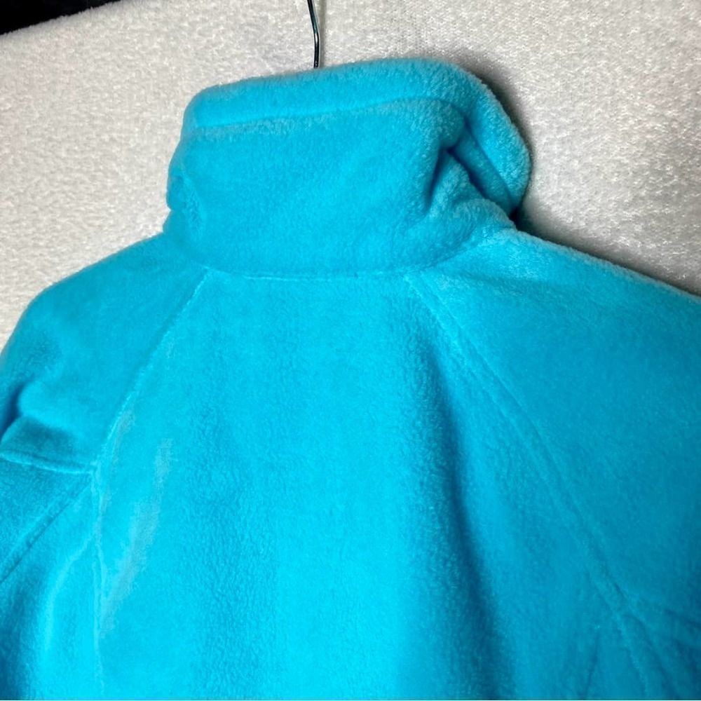Columbia Full Zip Long Sleeve Mock Neck Fleece Jacket Zipper Pockets Blue Small - Picture 9 of 10